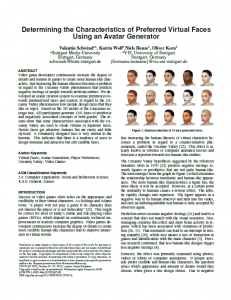 Determining the Characteristics of Preferred Virtual Faces Using an Avatar Generator