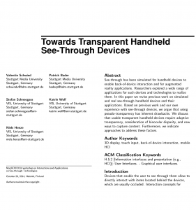 Towards Transparent Handheld See-Through Devices