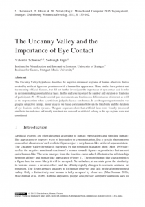 The Uncanny Valley and the Importance of Eye Contact