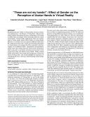 “These are not my hands!”: Effect of Gender on the Perception of Avatar Hands in Virtual Reality